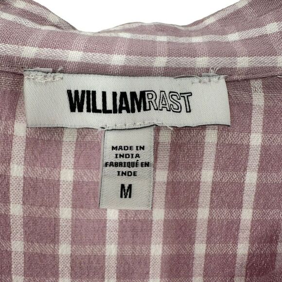 William Rast Tunic Mauve Pink Plaid Side Slit Long Sleeve Button Up Size M Angel - Picture 9 of 12